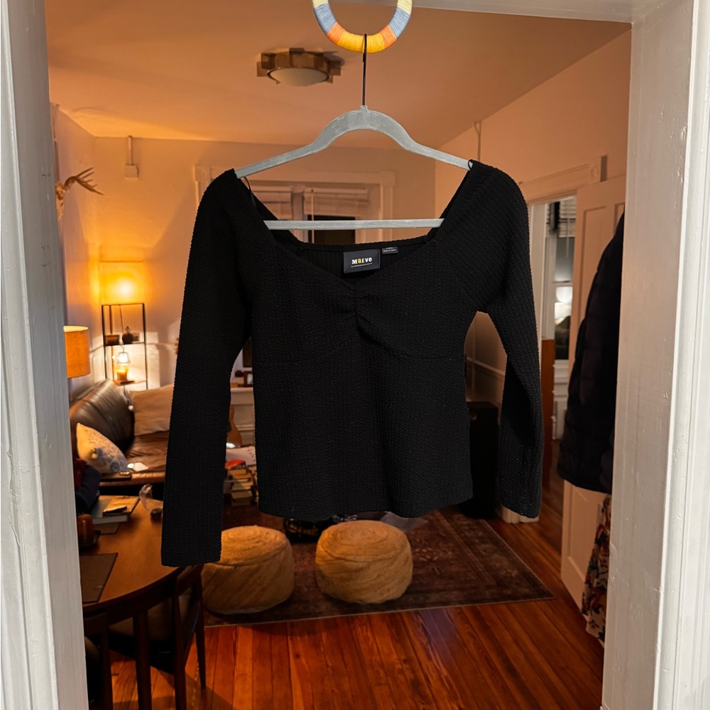 Anthropology black crop top